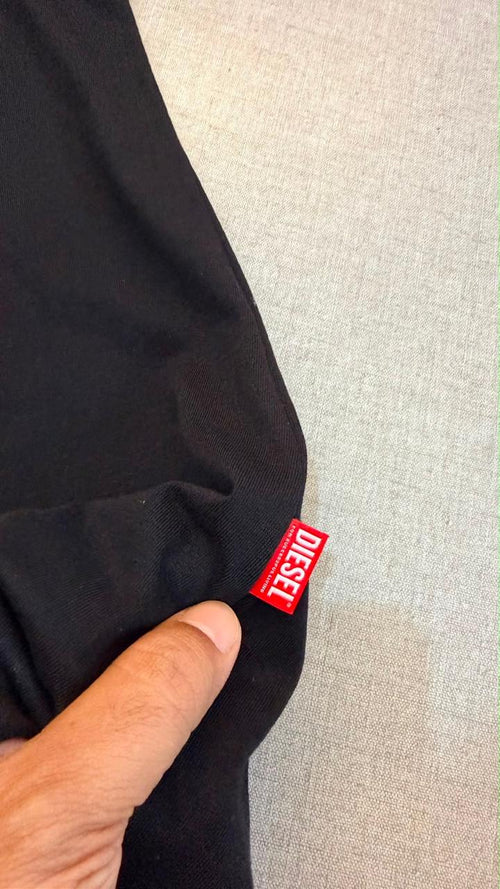 Die.sel Black T-shirt with 78 Print